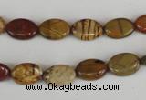 CPJ355 15.5 inches 8*12mm oval picasso jasper gemstone beads