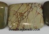 CPJ360 15.5 inches 30*40mm rectangle picasso jasper gemstone beads