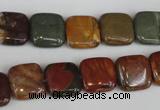 CPJ361 15.5 inches 12*12mm square picasso jasper gemstone beads