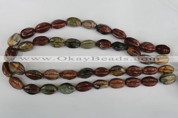 CPJ371 15.5 inches 10*18mm starfruit picasso jasper gemstone beads