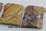 CPJ377 Top drilled 22*26mm trapezoid picasso jasper beads