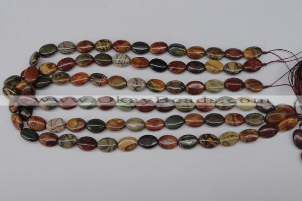 CPJ401 15 inches 10*14mm oval picasso jasper gemstone beads