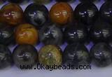 CPJ473 15.5 inches 10mm round black picasso jasper beads wholesale