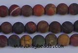 CPJ501 15.5 inches 6mm round matte picasso jasper beads wholesale