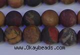 CPJ503 15.5 inches 10mm round matte picasso jasper beads wholesale