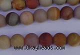 CPJ511 15.5 inches 6mm round matte polychrome jasper beads wholeasle