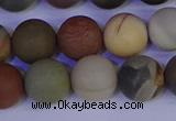 CPJ514 15.5 inches 12mm round matte polychrome jasper beads wholeasle