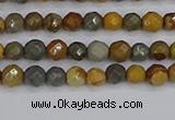 CPJ540 15.5 inches 4mm faceted round wildhorse picture jasper beads