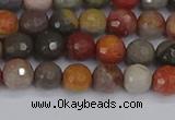 CPJ547 15.5 inches 6mm faceted round polychrome jasper beads