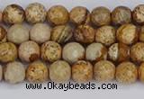 CPJ555 15.5 inches 4mm faceted round picture jasper beads