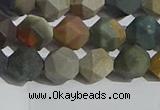 CPJ591 15.5 inches 8mm faceted nuggets matte polychrome jasper beads