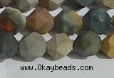 CPJ592 15.5 inches 10mm faceted nuggets matte polychrome jasper beads