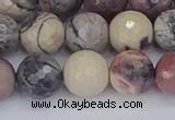 CPJ613 15.5 inches 10mm faceted round purple striped jasper beads