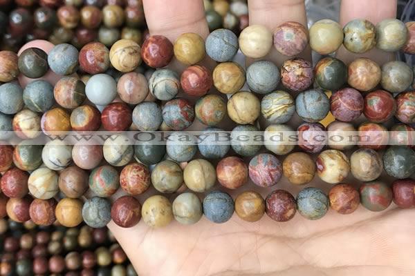 CPJ672 15.5 inches 8mm round picasso jasper beads wholesale