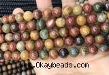 CPJ673 15.5 inches 10mm round picasso jasper beads wholesale