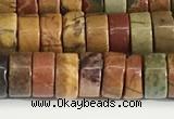 CPJ681 15.5 inches 3*6mm heishi picasso jasper beads wholesale