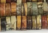 CPJ682 15.5 inches 3*8mm heishi picasso jasper beads wholesale