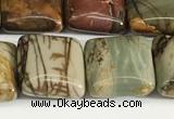 CPJ686 15.5 inches 12*12mm square picasso jasper beads wholesale