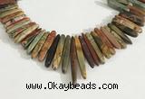 CPJ688 Top drilled 5*15mm - 

6*45mm sticks picasso jasper beads