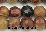 CPJ690 15 inches 6mm faceted round picasso jasper beads