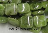 CPO09 15.5 inches 16*16mm square olivine gemstone beads wholesale