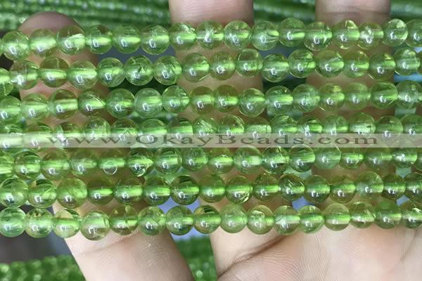 CPO131 15.5 inches 5mm round natural peridot beads wholesale