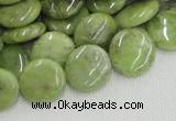 CPO17 15.5 inches 16mm flat round olivine gemstone beads wholesale