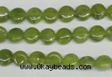 CPO28 15.5 inches 8mm flat round olivine gemstone beads wholesale