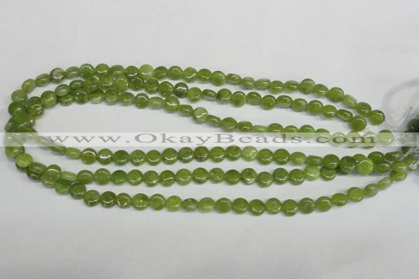 CPO28 15.5 inches 8mm flat round olivine gemstone beads wholesale