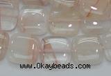 CPQ05 15.5 inches 15*15mm square natural pink quartz beads