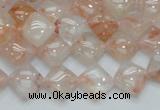 CPQ07 15.5 inches 10*10mm diamond natural pink quartz beads