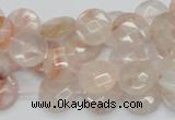 CPQ16 15.5 inches 12mm faceted coin natural pink quartz beads