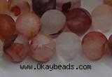 CPQ302 15.5 inches 8mm round matte pink quartz beads wholesale