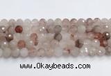 CPQ320 15.5 inches 10mm faceted round pink quartz beads