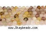 CPQ360 15.5 inches 4mm round pink & yellow quartz gemstone beads