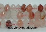 CPQ39 15.5 inches 6*10mm faceted rondelle natural pink quartz beads