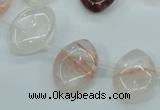 CPQ58 Top-drilled 13*18mm marquise natural pink quartz beads