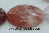 CPQ65 15.5 inches 30*40mm faceted oval natural pink quartz beads