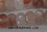 CPQ71 15.5 inches 12*18mm faceted rondelle natural pink quartz beads