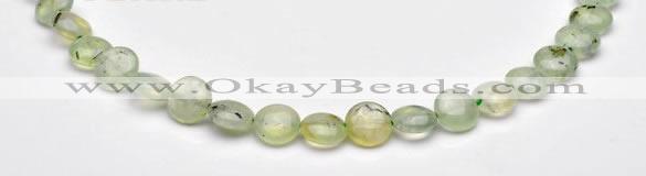 CPR07  A grade 10mm flat round natural prehnite gemstone beads