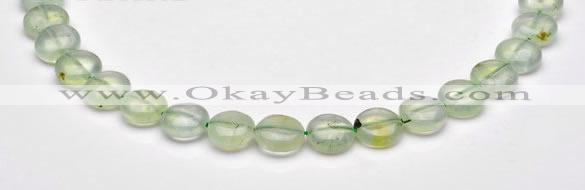 CPR08 A grade 12mm flat round natural prehnite gemstone beads