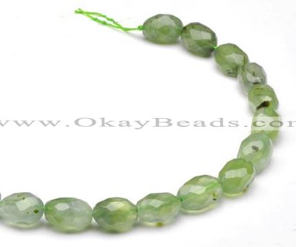 CPR24 A grade 11*15mm faceted pebble shape natural Prehnite bead