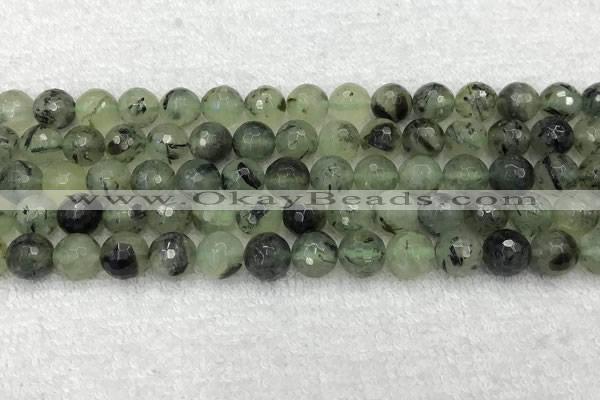 CPR406 15.5 inches 8mm faceted round prehnite beads wholesale