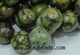 CPS07 15.5 inches 16mm round green peacock stone beads wholesale