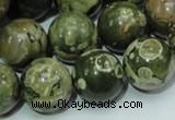 CPS08 15.5 inches 18mm round green peacock stone beads wholesale