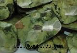 CPS82 15.5 inches 22*30mm faceted rectangle green peacock stone beads