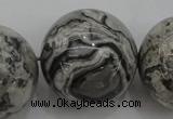 CPT193 15.5 inches 20mm round grey picture jasper beads wholesale