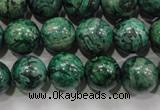 CPT207 15.5 inches 12mm round green picture jasper beads