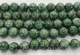 CPT210 15 inches 18mm round green picture jasper beads wholesale CPT210 15 inches 18mm round green picture jasper beads wholesale