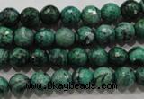 CPT214 15.5 inches 8mm faceted round green picture jasper beads